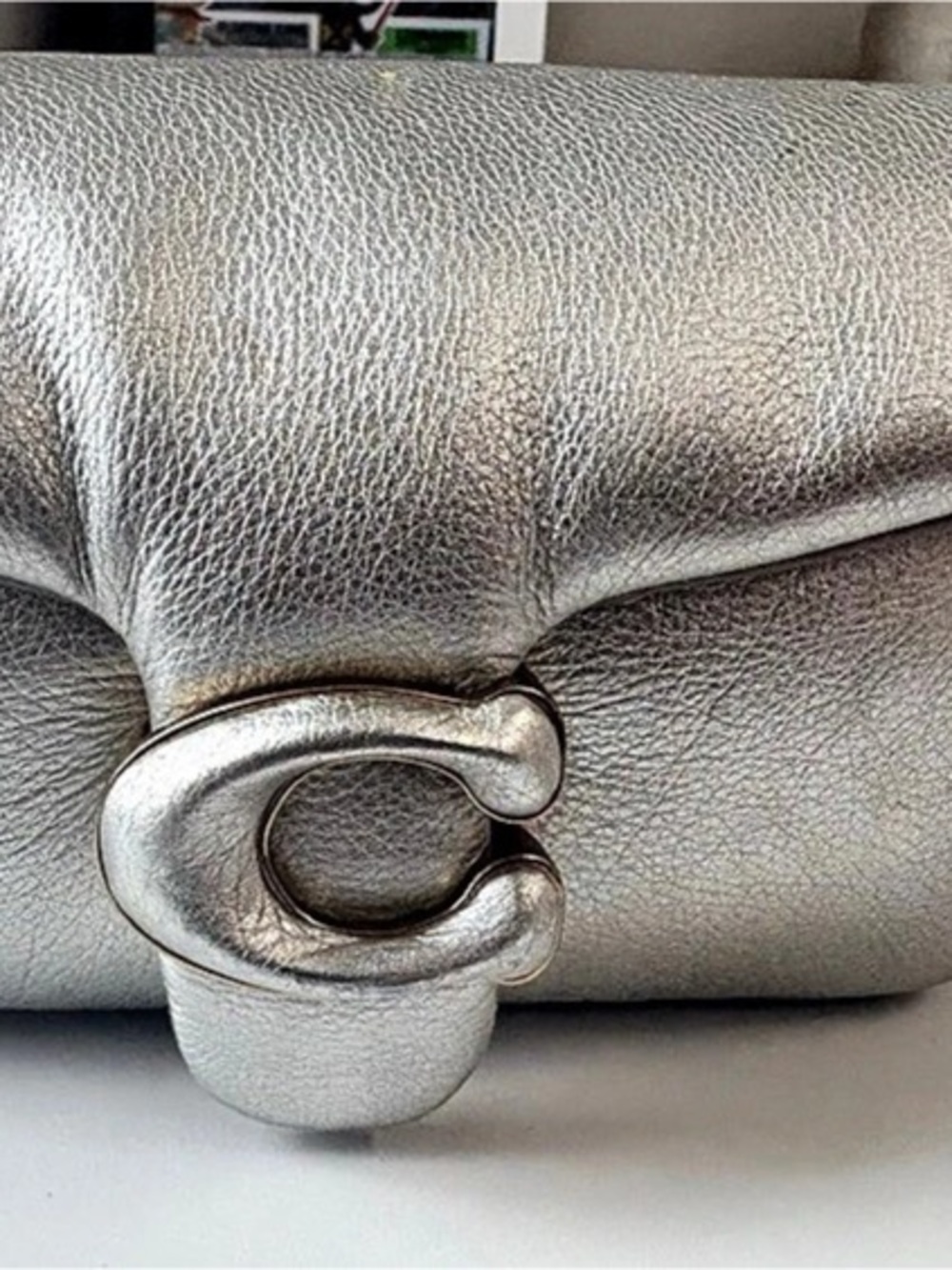 Coach Pillow Tabby Shoulder Bag 18 Silver
